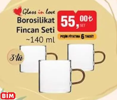 GLASS İN LOVE BOROSİLİKAT FİNCAN SETİ